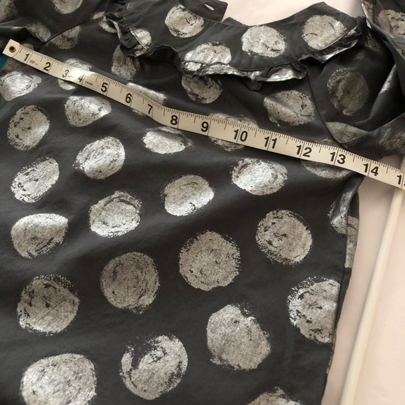 Hanna ANDERSSON gray dressy silver circle long sleeve dress size 5 euro 110 - Picture 7 of 12